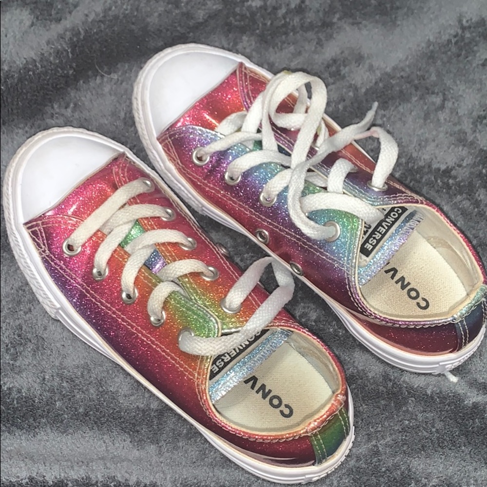 Rainbow 🌈Sparkle Girls Converse AMAZING condition